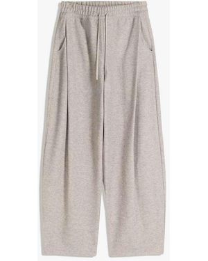 Bershka Balloon Fit Felt Texture Trousers With Darts - White