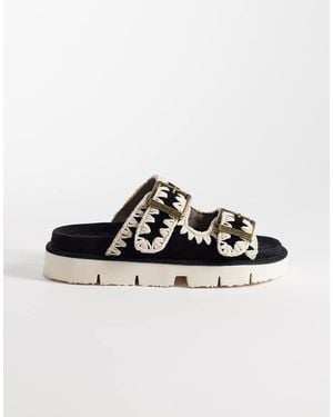 Mou Two Buckle Sandals - Black