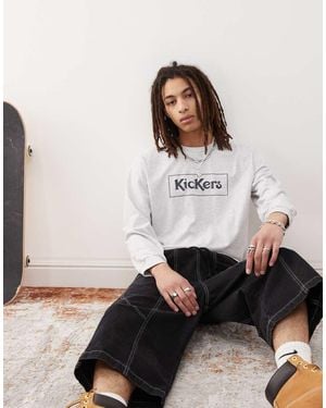 Kickers Long Sleeve T-shirt With Navy Graphic - White