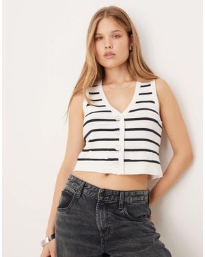 Vila Gold Button Knit Tank Top - Blue
