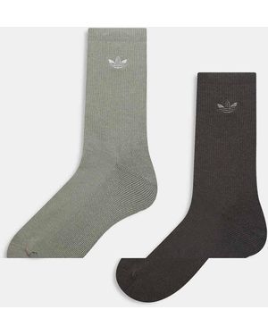 adidas Originals 2 Pack Of Crew Socks - Grey