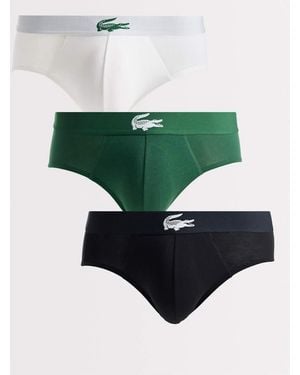 Lacoste 3 Pack Croc Logo Briefs - Green
