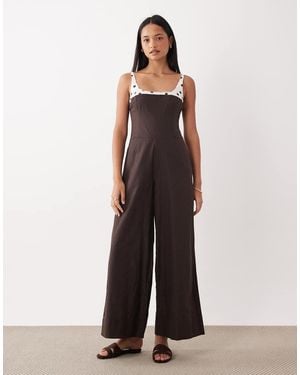 ASOS Wide Leg Jumpsuit - Black