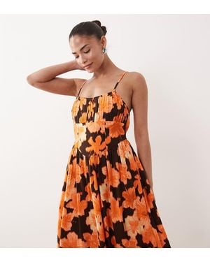 Miss Selfridge Spun Strappy Maxi Dress - Brown
