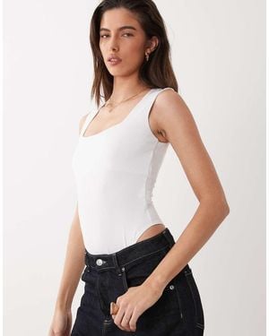 New Look Square Neck Bodysuit - White