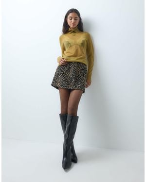 ASOS Minirock mit gebürstetem animal-print - Mehrfarbig