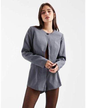 Miss Selfridge Tailored Cropped Blazer Co-Ord - Blue
