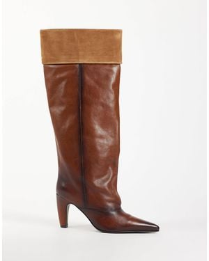 Bronx Low-jadey Heeled Knee Boots - Brown