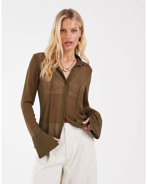 ASOS Transparentes hemd im 90er-jahre-stil - Braun