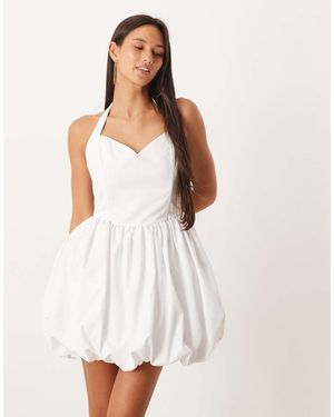 Collective The Label Puffball Halterneck Mini Dress - White