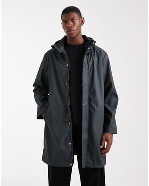 Brave Soul Rubberised Hooded Parka - Blue