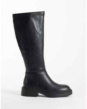 New Look Wide Fit Chunky Knee High Boot - Black
