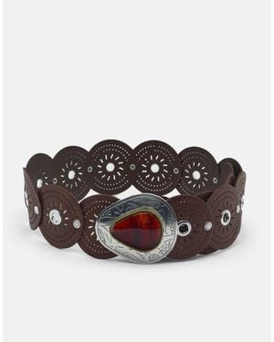 Pull&Bear Ceinture avec boucle circulaire - Marron