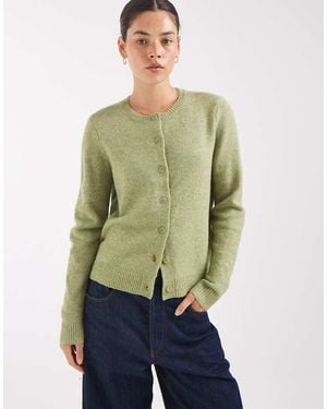 ONLY Cárdigan De Punto Con Cuello Redondo En Verde
