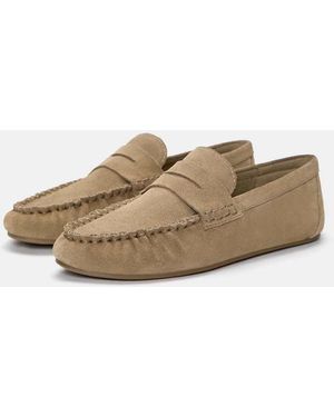 Pull&Bear Leather Loafers - White