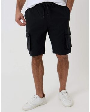 Threadbare Elasticated Waist Stretch Cargo Shorts - Black