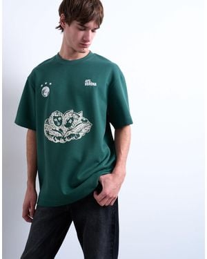 TOPMAN Relaxed Angels Verona Sports T-Shirt - Green