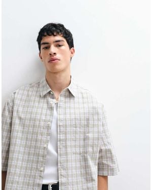 ASOS Camicia Oversize Salvia A Quadri - Bianco