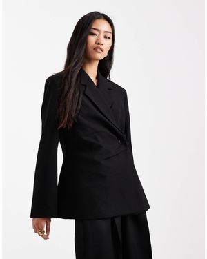 Vero Moda Wrap Front Tailored Blazer - Black