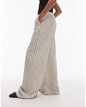 TOPSHOP Pantalon rayé en jersey éponge - noir et blanc