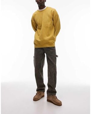 TOPMAN Straight Acid Wash Trousers - Yellow