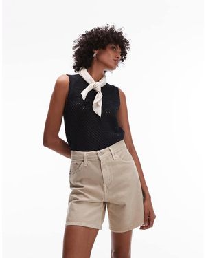 Levi's Baggy Denim Short Met Hoge Taille - Wit