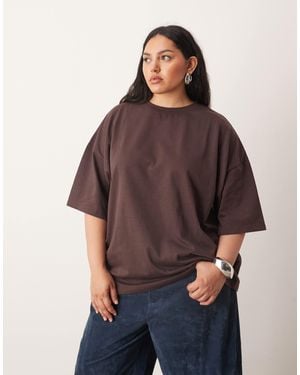 ARRANGE Curve – hochwertiges oversize-t-shirt aus schwerem stoff - Braun