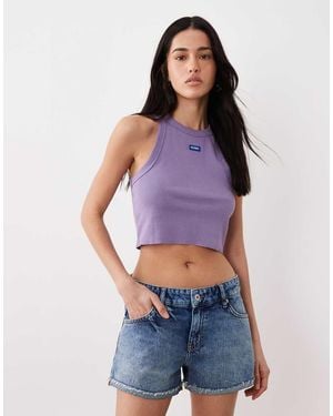 HUGO Pantalones Cortos Vaqueros Azul Oscuro Galimon De - Morado