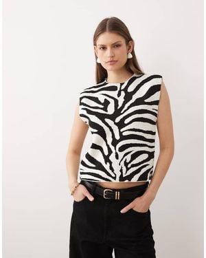 Mango Sleeveless Knitted Top - White