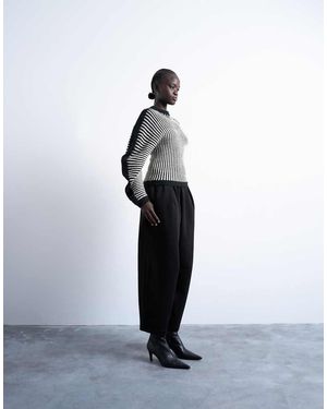 TOPSHOP Joggers Negros De Pernera Barrel Extragrande De - Blanco