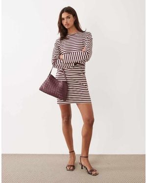 ASOS Long Sleeve Cinched Waist Mini Dress - Multicolour