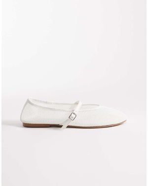 ASOS Libra Mesh Mary Jane Ballets - White