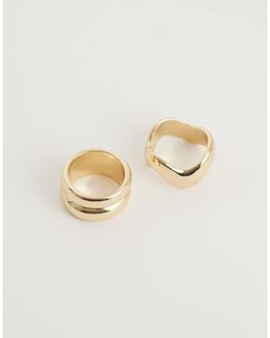 ASOS Pack Of 2 Chunky Clean Rings - White