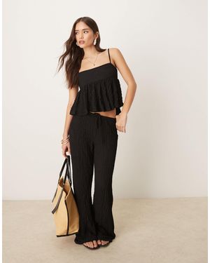 Mango Textured Straight Leg Trouser Co-Ord - Natural