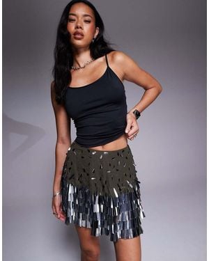 ASOS Tear Drop Sequin Mini Skirt - Green