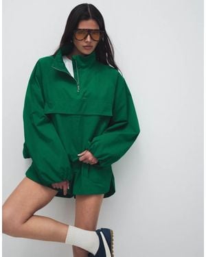 ASOS Oversized Paper Touch Track Jacket - Green