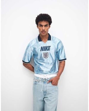 Nike Football Nike England World Cup 26 Retro Heavyweight Print Jersey - Blue