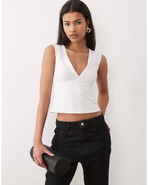 Motel Emberly Plunge Top - White