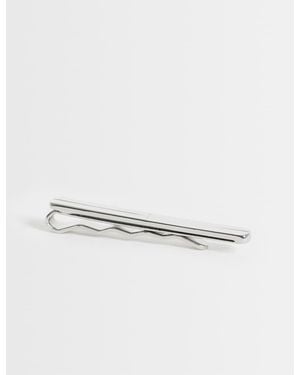 ASOS Engraved Line Tie Bar - White