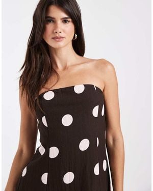 Vero Moda Polka Dot Bandeau Top - Black