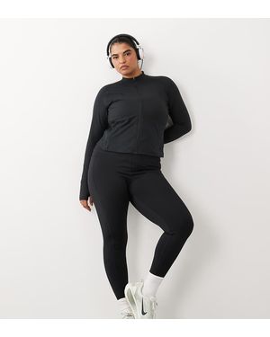 4505 Curve Icon Zip Up Studio Long Sleeve Top - Blue