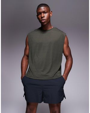 4505 Quick Dry Performance Jersey Boxy Lifting Tank Top - Grey