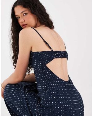 Hollister Twist Bust Slip Midi Dress - Blue