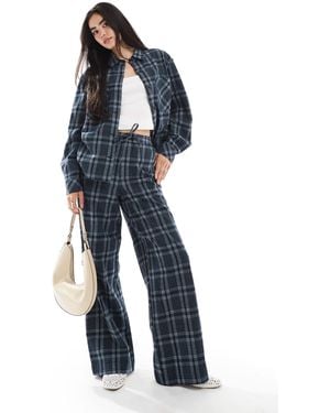 ASOS Wide Leg Tie Waist Pants Co-ord - Blue