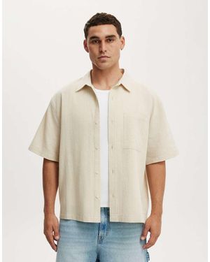 Cotton On Boxy Fit Short Sleeve Shirt - Natural
