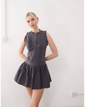 Motel Dayara Pintuck Mini Dress - Gray