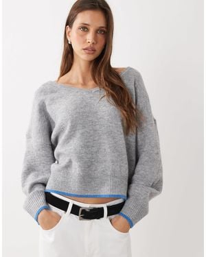 Cotton On Luxe V Neck Knit - Gray