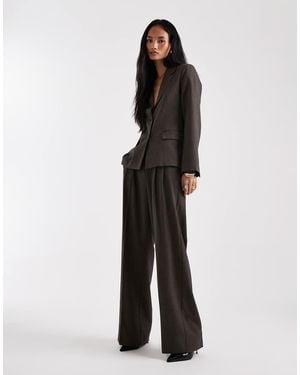 Object Pleat Front Detail Tailored Wide Leg Trouser Co-ord - White