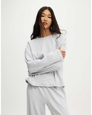 Cotton On Pointelle Long Sleeve Top - White