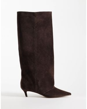 Steve Madden Luca Kitten Heeled Knee Boots - Brown
